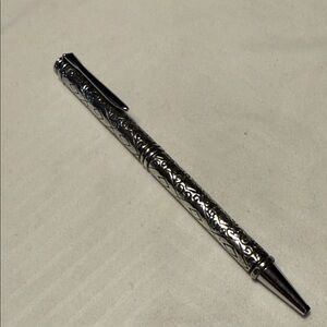 Elegant Sterling Silver Pen with Intricate Design
